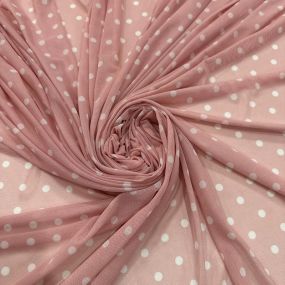Tecido Tule De Malha Liso Poá Rosa Chá • Conexão Tecidos