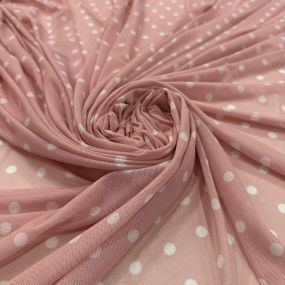 Tecido Tule De Malha Liso Poá Rosa Chá • Conexão Tecidos 2