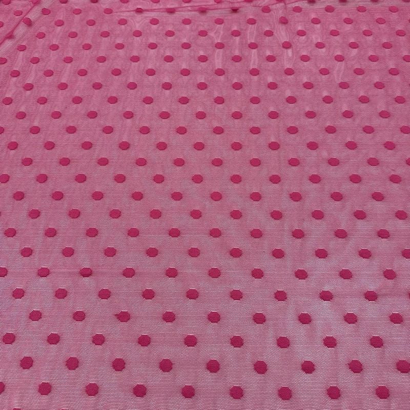 Tecido Tule De Malha Liso Poá Pink Tonal • Conexão Tecidos
