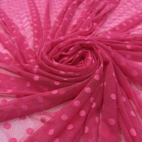 Tecido Tule De Malha Liso Poá Pink Tonal • Conexão Tecidos 2