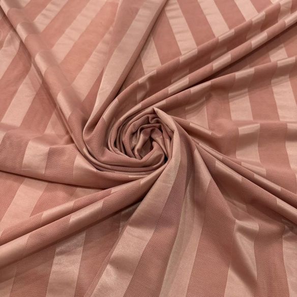Tecido Tule De Malha Listrado Rosa Antigo • Conexão Tecidos