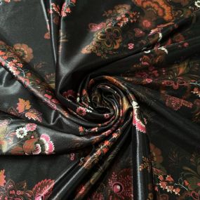 Tecido Veludo Cristal Leve Estampado Nordic Black