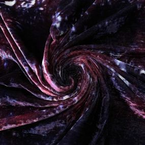 Tecido Veludo Cristal Tie Dye Vinho Noturno • Conexão Tecidos