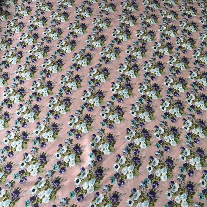 Tecido Cetim Toque De Seda Estampada Flowers • Conexão Tecidos