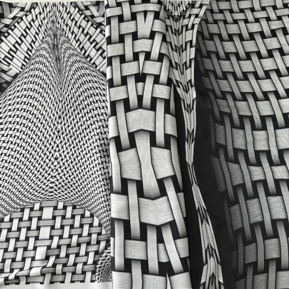 Tecido Cetim Toque De Seda Estampada Fractal • Conexão Tecidos