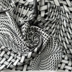 Tecido Cetim Toque De Seda Estampada Fractal • Conexão Tecidos