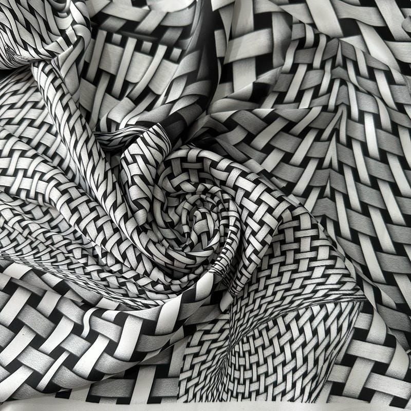 Tecido Cetim Toque De Seda Estampada Fractal • Conexão Tecidos