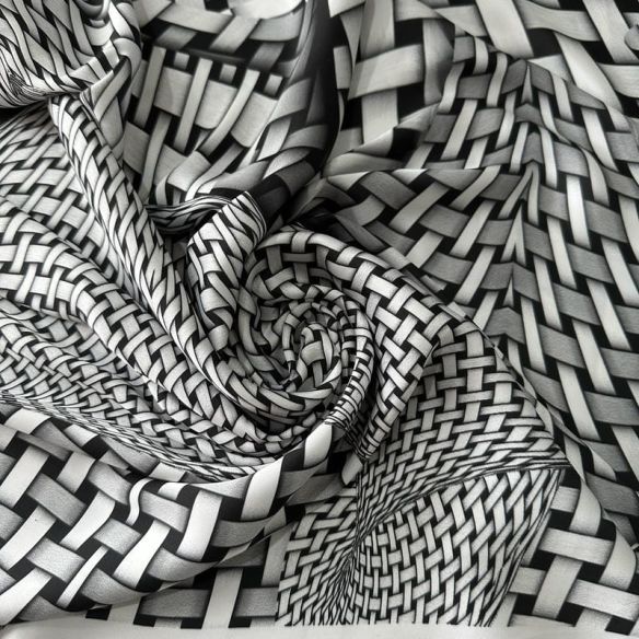 Tecido Cetim Toque De Seda Estampada Fractal • Conexão Tecidos