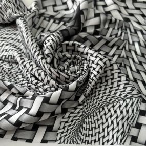 Tecido Cetim Toque De Seda Estampada Fractal • Conexão Tecidos 2