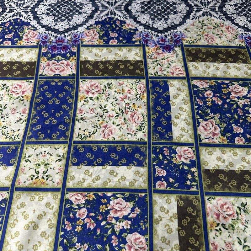 Tecido Cetim Toque De Seda Estampada Barrado Square • Conexão Tecidos