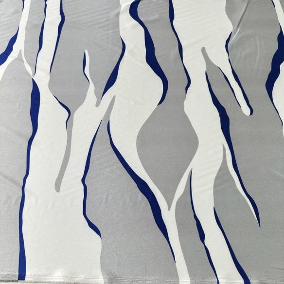 Tecido Cetim Com Elastano Estampado Abstrato Orgânico • Conexão