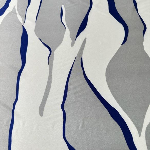 Tecido Cetim Com Elastano Estampado Abstrato Orgânico • Conexão