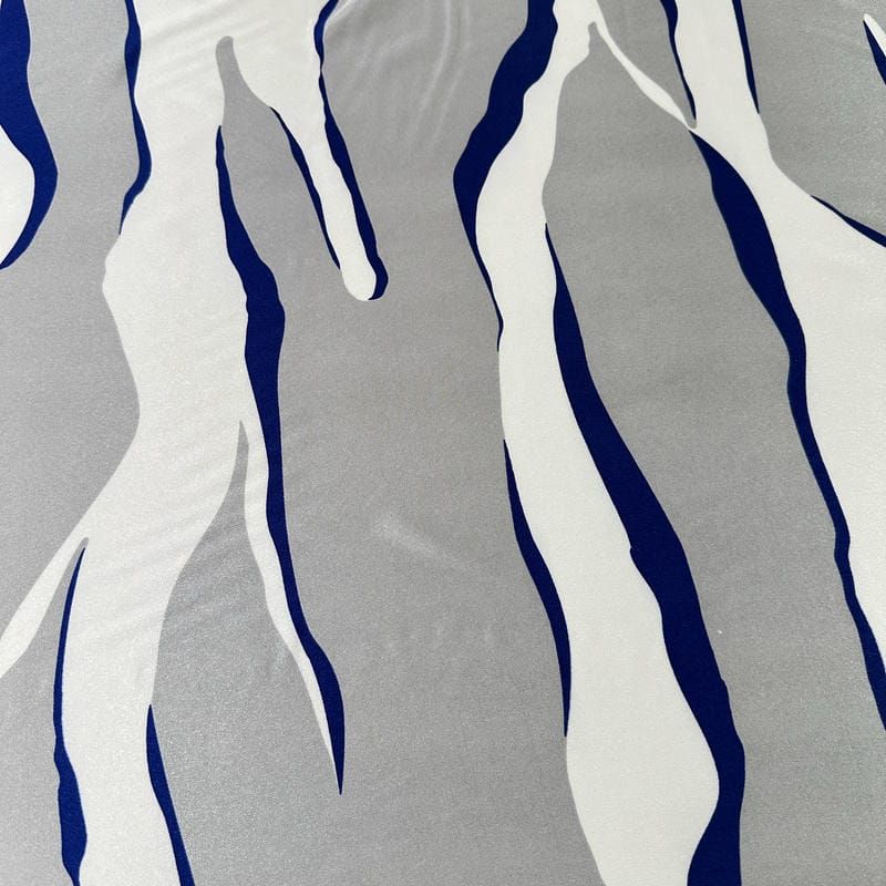 Tecido Cetim Com Elastano Estampado Abstrato Orgânico • Conexão