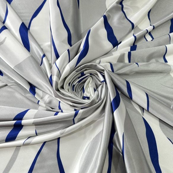 Tecido Cetim Com Elastano Estampado Abstrato Orgânico • Conexão