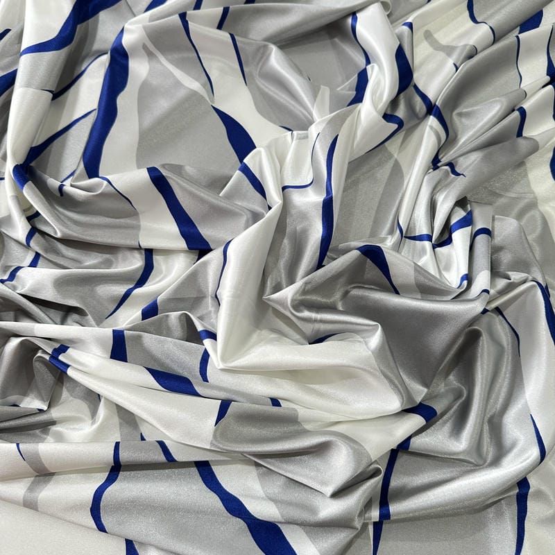 Tecido Cetim Com Elastano Estampado Abstrato Orgânico • Conexão
