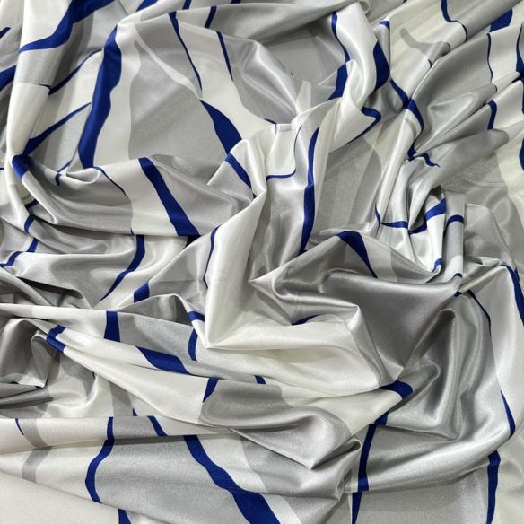 Tecido Cetim Com Elastano Estampado Abstrato Orgânico • Conexão