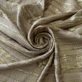 Tecido Musseline De Seda Estampada Jacquard Dourado • Conexão Tecidos