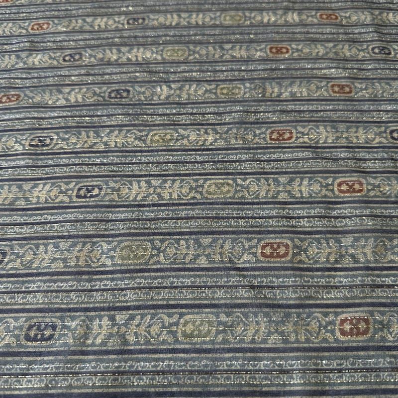 Tecido Musseline De Seda Estampada Ornamental Fio Lurex • Conexão