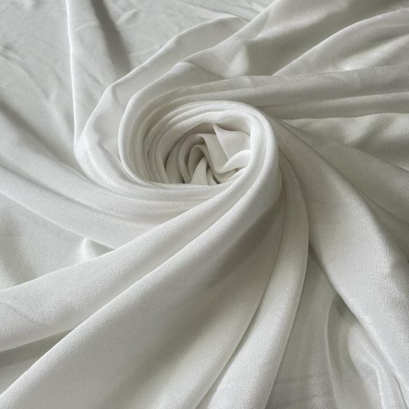 Tecido Crepe de Chine Liso Branco • Conexão Tecidos