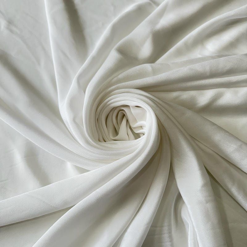 Tecido Crepe de Chine Liso Branco • Conexão Tecidos