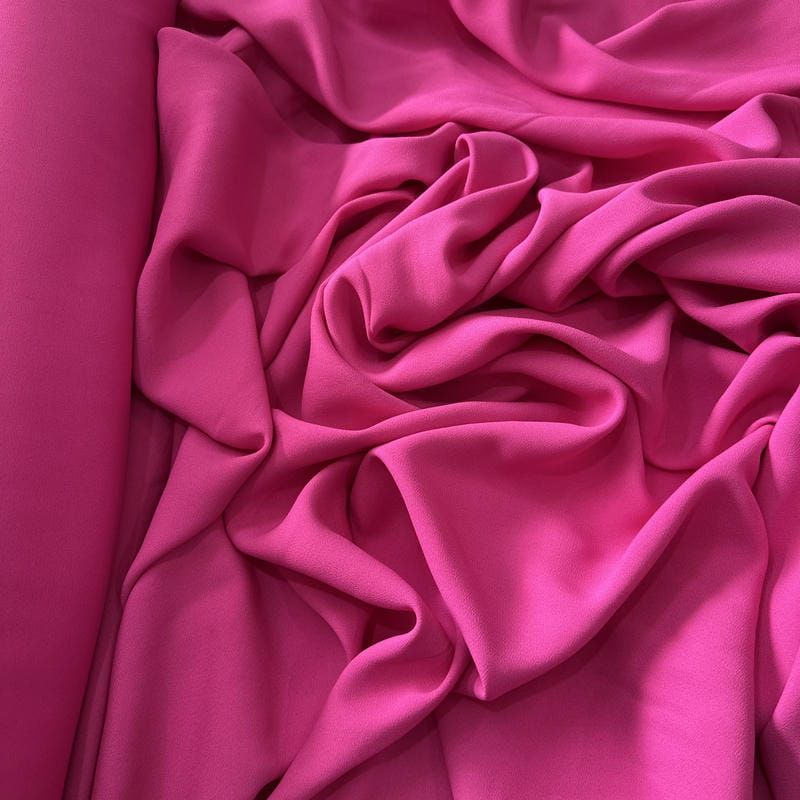 Tecido Crepe Patou Rosa Penélope • Conexão Tecidos