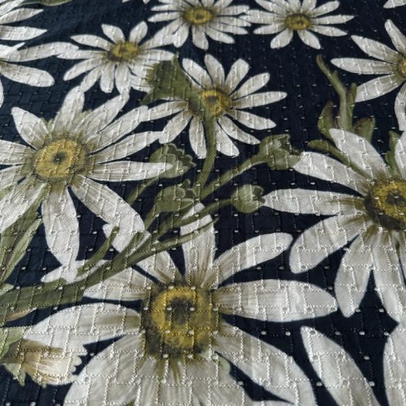 Tecido Lese Estampada Floral Margaridas • Conexão Tecidos