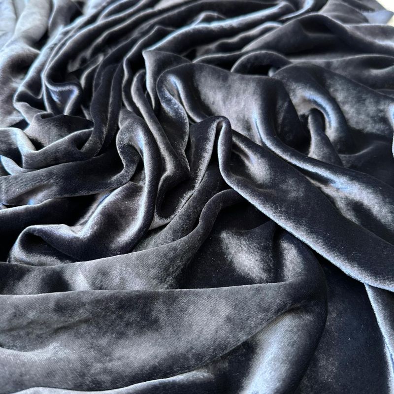 Tecido Veludo De Seda Azul Midnight • Conexão Tecidos