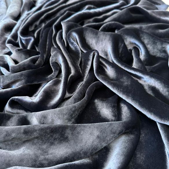 Tecido Veludo De Seda Azul Midnight • Conexão Tecidos