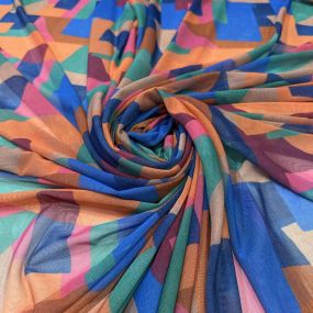 Tecido Tule De Malha Estampado Color Block Retrô • Conexão Tecidos 2