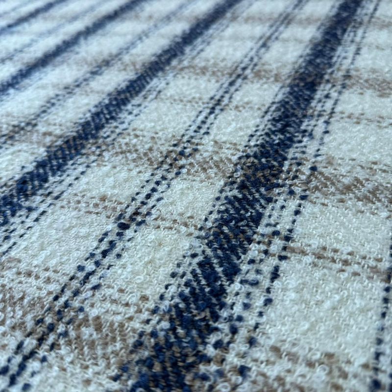 Tecido Tweed Sintético Tweed Marfim Navy • Conexão Tecidos