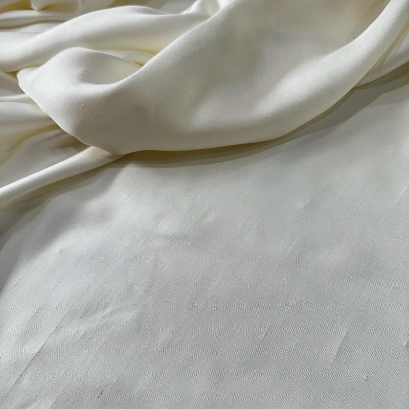 Tecido Cetim de Seda Pura Dupion Off White • Conexão Tecidos
