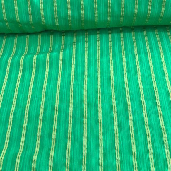 Tecido Chiffon De Seda Listras Esmeralda Riviera • Conexão Tecidos