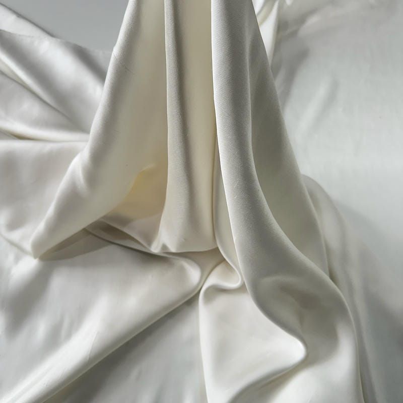 Tecido Cetim de Seda Pura Dupion Off White • Conexão Tecidos