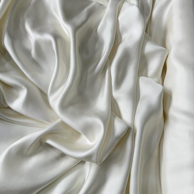 Tecido Cetim de Seda Pura Dupion Off White • Conexão Tecidos