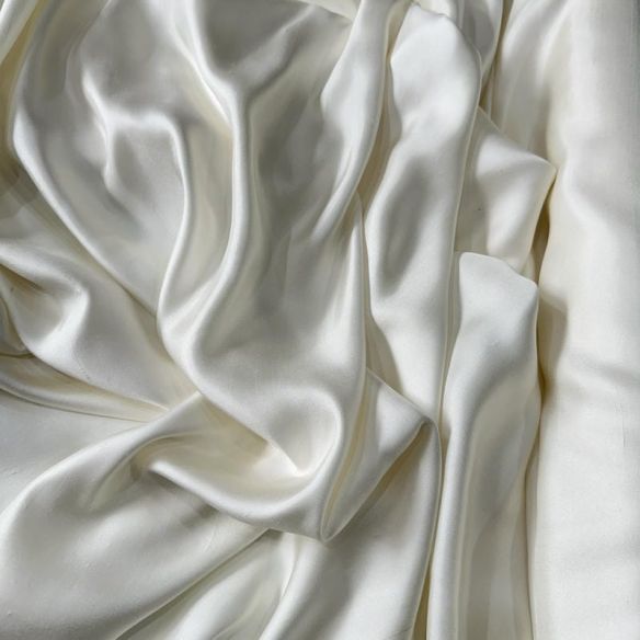 Tecido Cetim de Seda Pura Dupion Off White • Conexão Tecidos