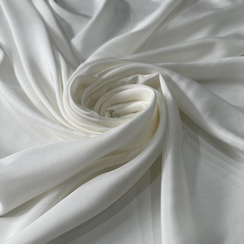 Tecido Seda Pura Habutai Liso Off White • Conexão Tecidos