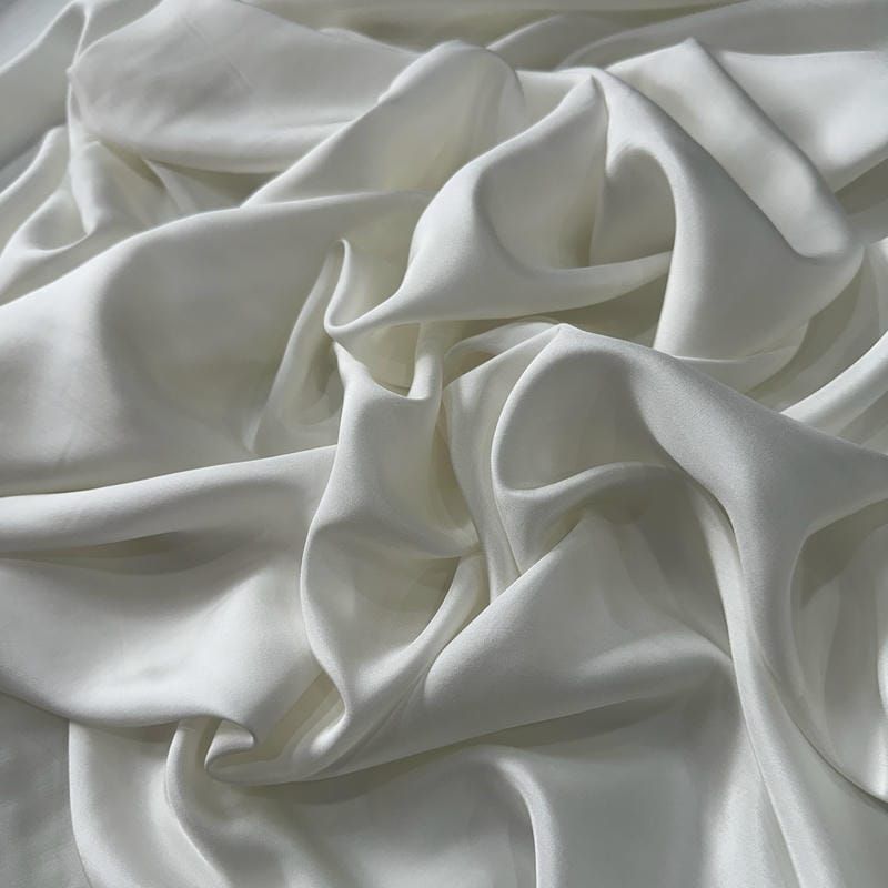 Tecido Seda Pura Habutai Liso Off White • Conexão Tecidos