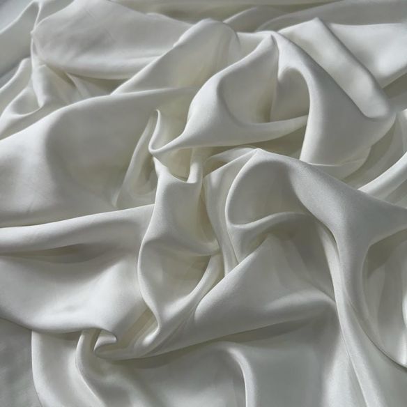 Tecido Seda Pura Habutai Liso Off White • Conexão Tecidos
