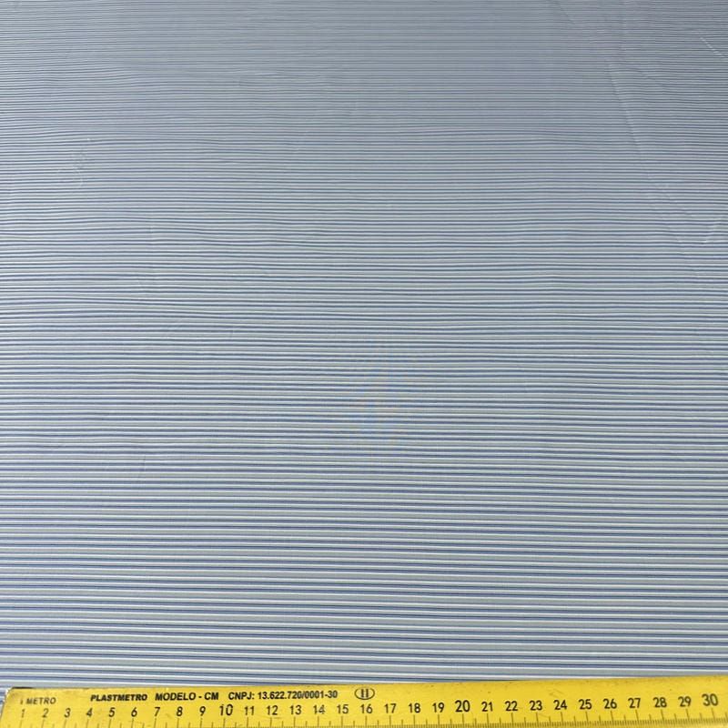 Tecido Tricoline Estampado Listrado Camisaria Azul • Conexão Tecidos