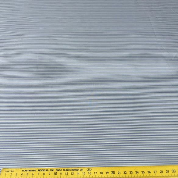 Tecido Tricoline Estampado Listrado Camisaria Azul • Conexão Tecidos