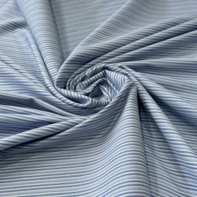 Tecido Tricoline Estampado Listrado Camisaria Azul • Conexão Tecidos 2