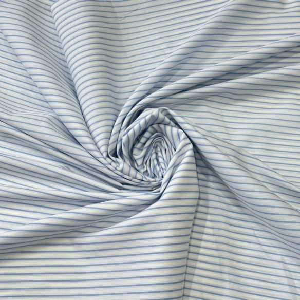 Tecido Tricoline Estampado Listrado Delicado Azul • Conexão Tecidos
