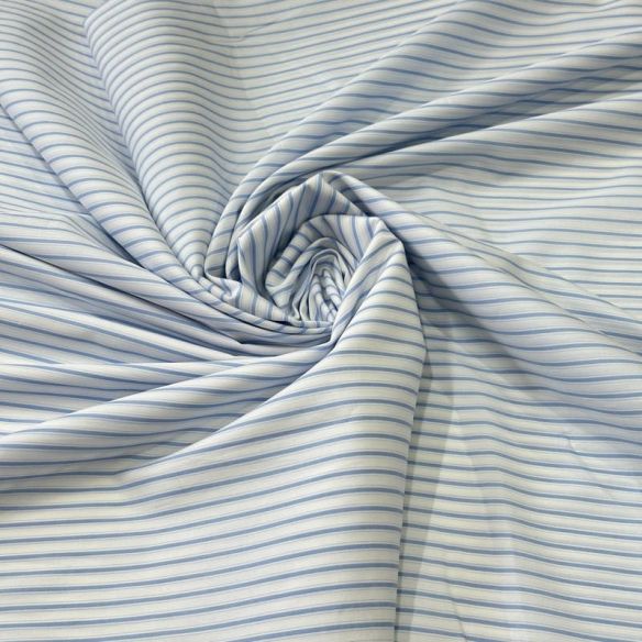 Tecido Tricoline Estampado Listrado Delicado Azul • Conexão Tecidos