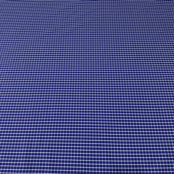 Tecido Tricoline Estampado Xadrez Camisaria Azul Royal • Conexão