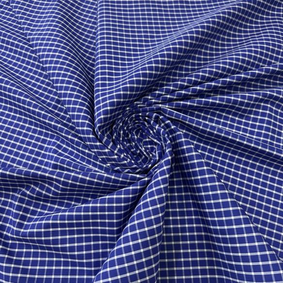 Tecido Tricoline Estampado Xadrez Camisaria Azul Royal • Conexão