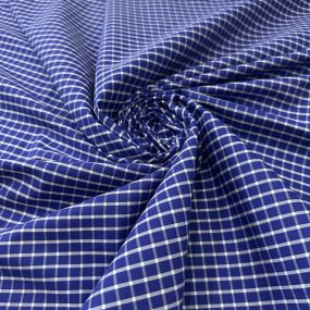 Tecido Tricoline Estampado Xadrez Camisaria Azul Royal • Conexão 2