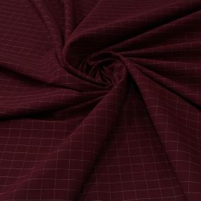 Tecido Tricoline Estampado Xadrez Fino Bordô • Conexão Tecidos 2