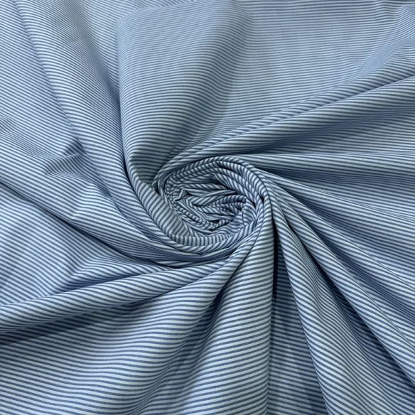 Tecido Tricoline Estampado Listrado Azul Chambray • Conexão Tecidos