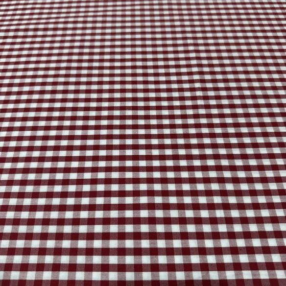 Tecido Tricoline Estampado Vichy Vermelho • Conexão Tecidos