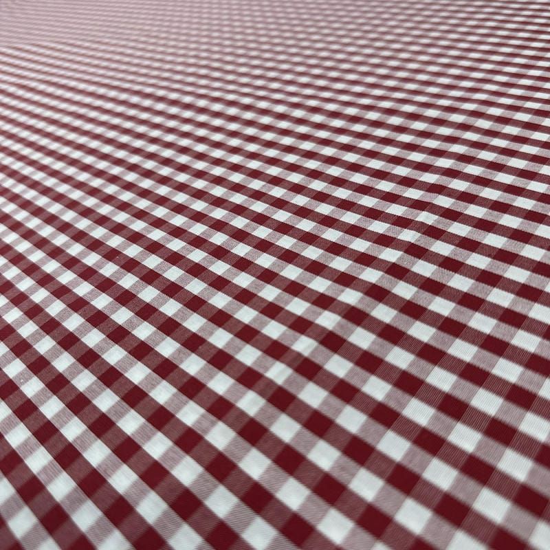 Tecido Tricoline Estampado Vichy Vermelho • Conexão Tecidos